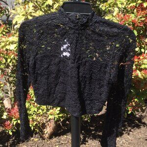 Charlotte Russe Mock Neck Black Lace  Top
